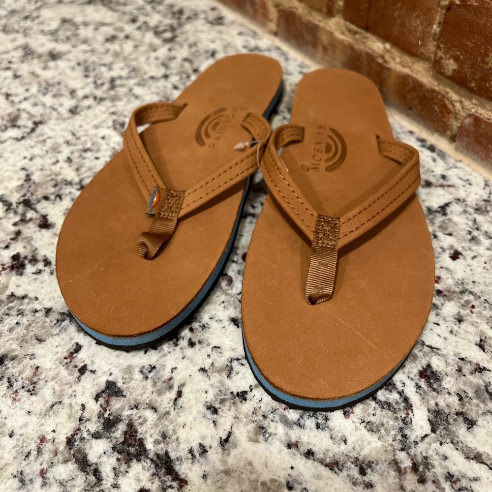Rainbows Single Layer Classic Leather with Arch Support 1/2 inch Narrow Strap